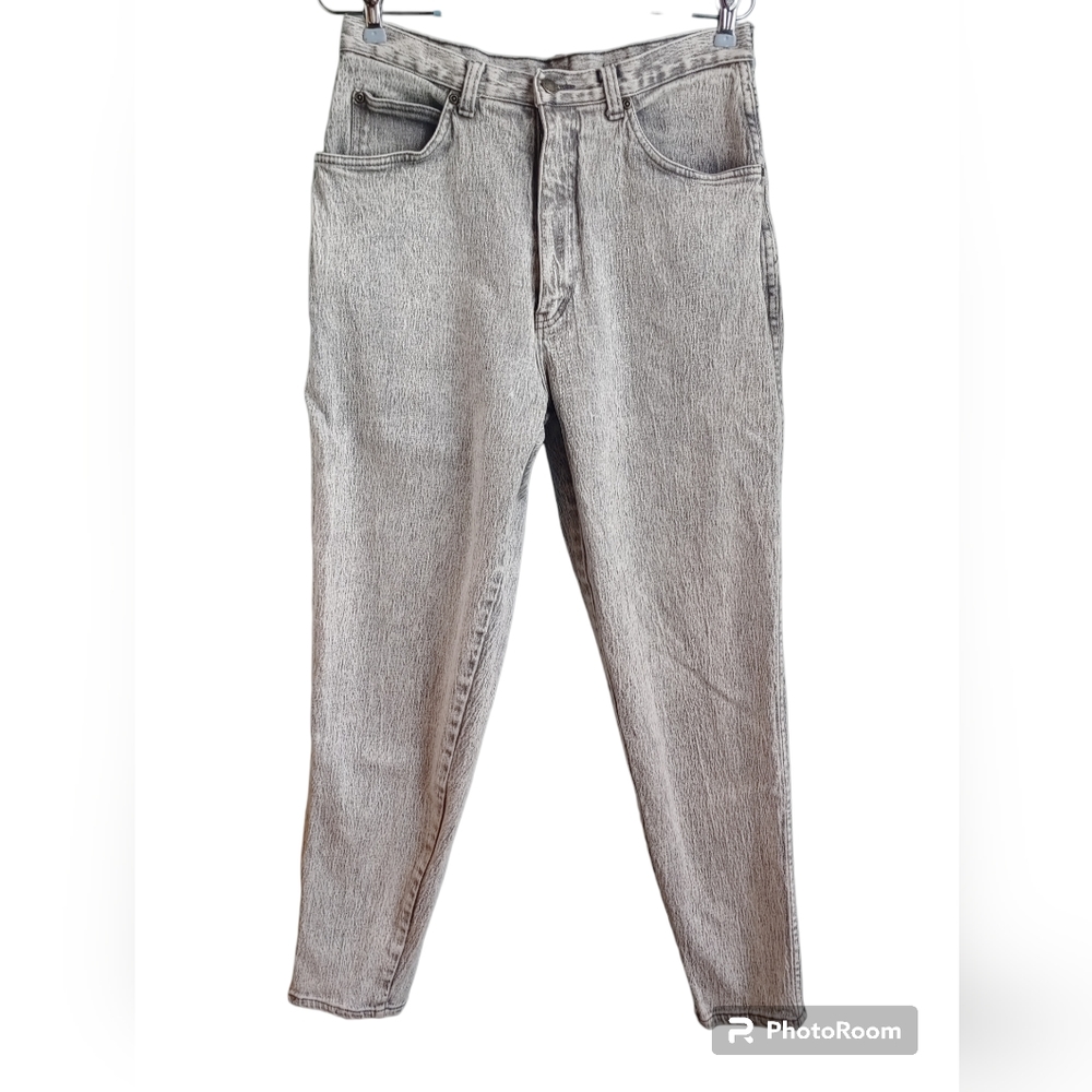 Vintage 1980’s PURE JEANSWEAR ACID WASHED Grey Jeans 31x29 Retro Rock Hairband